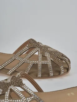 Outlet Sandali tacco 2cm camoscio sostenible Donna Sandali Tacco Basso