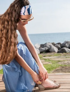 Outlet Sandali tacco 2cm camoscio sostenible Donna Sandali Tacco Basso