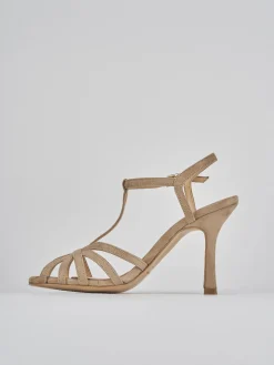 Sale Sandali tacco 8cm camoscio Donna Sandali Tacco Alto