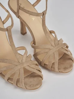 Sale Sandali tacco 8cm camoscio Donna Sandali Tacco Alto