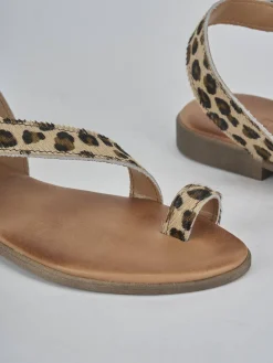 New Sandali tacco 1cm cavallino Donna Sandali Tacco Basso