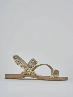 Outlet Sandali tacco 1cm glitter Donna Sandali Tacco Basso