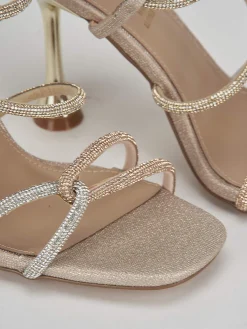 Clearance Sandali tacco 9cm glitter Donna Sandali Tacco Alto