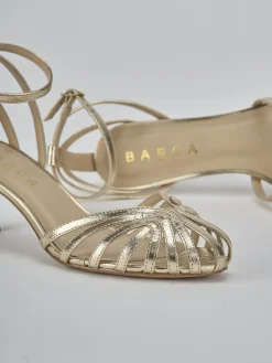 New Sandali tacco 5cm laminato Donna Sandali Tacco Alto