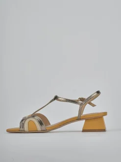 Outlet Sandali tacco 4cm laminato Donna Sandali Tacco Basso