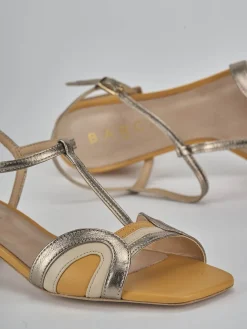 Outlet Sandali tacco 4cm laminato Donna Sandali Tacco Basso