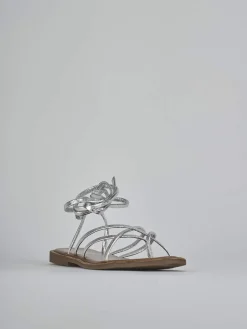 New Sandali tacco 1cm laminato Donna Sandali Tacco Basso