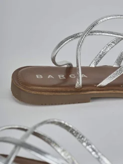 New Sandali tacco 1cm laminato Donna Sandali Tacco Basso