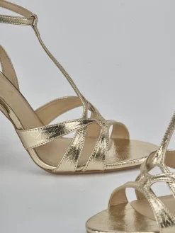 Outlet Sandali tacco 10cm laminato Donna Sandali Tacco Alto