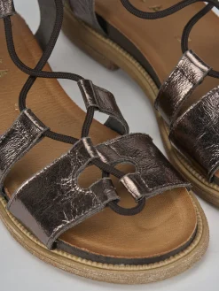 Hot Sandali tacco 1cm pelle Donna Sandali Tacco Basso