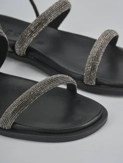 Sandali tacco 1cm pelle Donna Sandali Tacco Basso