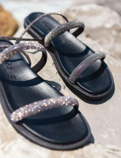 Sandali tacco 1cm pelle Donna Sandali Tacco Basso