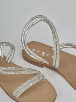 New Sandali tacco 1cm pelle Donna Sandali Tacco Basso