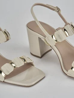 New Sandali tacco 8cm pelle Donna Sandali Tacco Alto