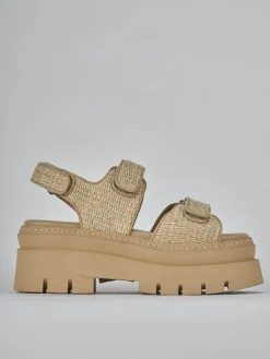 Outlet Sandali tacco 1cm pelle Donna Sandali Tacco Basso