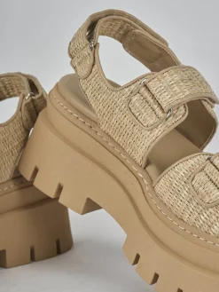 Outlet Sandali tacco 1cm pelle Donna Sandali Tacco Basso