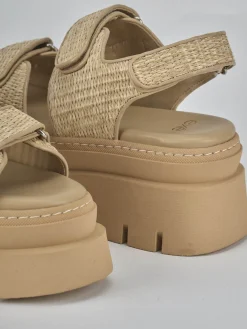 Outlet Sandali tacco 1cm pelle Donna Sandali Tacco Basso