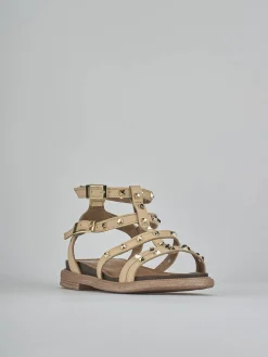 Hot Sandali tacco 2cm pelle Donna Sandali Tacco Basso