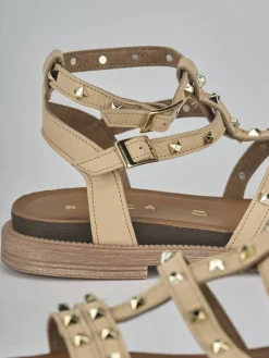 Hot Sandali tacco 2cm pelle Donna Sandali Tacco Basso