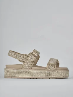 Outlet Sandali tacco 1cm pelle Donna Sandali Tacco Basso