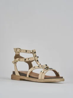 Outlet Sandali tacco 2cm pelle Donna Sandali Tacco Basso