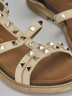 Outlet Sandali tacco 2cm pelle Donna Sandali Tacco Basso