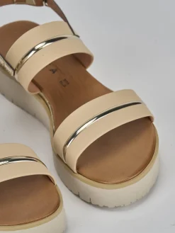 Sandali tacco 3cm pelle Donna Sandali Tacco Basso