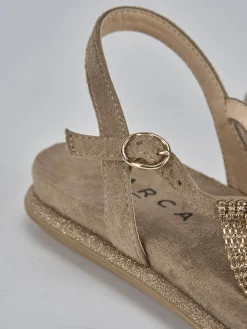 Sandali tacco 1cm pelle Donna Sandali Tacco Basso