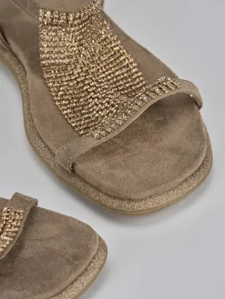 Sandali tacco 1cm pelle Donna Sandali Tacco Basso