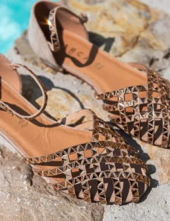 Clearance Sandali tacco 1cm pelle Donna Sandali Tacco Basso