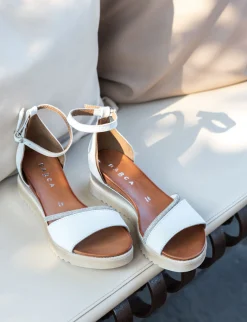 Clearance Sandali tacco 2cm pelle Donna Sandali Tacco Basso