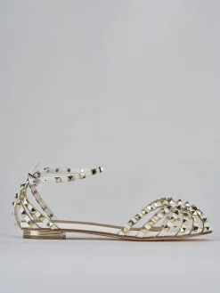 Outlet Sandali tacco 1cm pelle Donna Sandali Tacco Basso