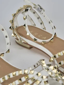 Outlet Sandali tacco 1cm pelle Donna Sandali Tacco Basso