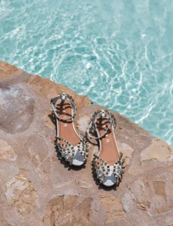 Outlet Sandali tacco 1cm pelle Donna Sandali Tacco Basso