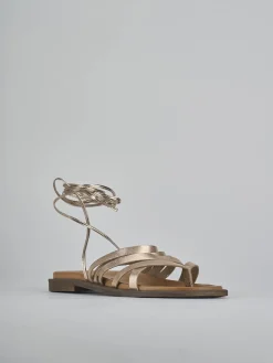 Outlet Sandali tacco 1cm pelle Donna Sandali Tacco Basso