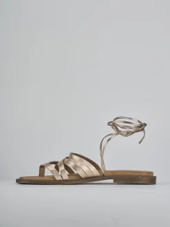 Outlet Sandali tacco 1cm pelle Donna Sandali Tacco Basso