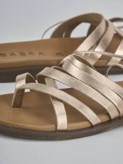 Outlet Sandali tacco 1cm pelle Donna Sandali Tacco Basso