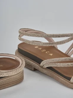 New Sandali tacco 2cm pelle Donna Sandali Tacco Basso