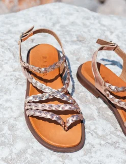 Online Sandali tacco 1cm pelle Donna Sandali Tacco Basso