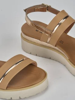 Hot Sandali tacco 3cm pelle Donna Sandali Tacco Basso