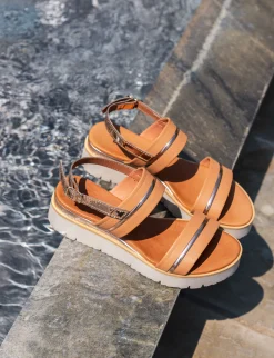 Hot Sandali tacco 3cm pelle Donna Sandali Tacco Basso