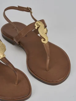 Discount Sandali tacco 1cm pelle Donna Sandali Tacco Basso