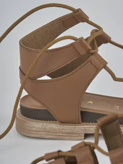 Online Sandali tacco 1cm pelle Donna Sandali Tacco Basso