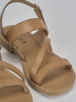 New Sandali tacco 1cm pelle Donna Sandali Tacco Basso