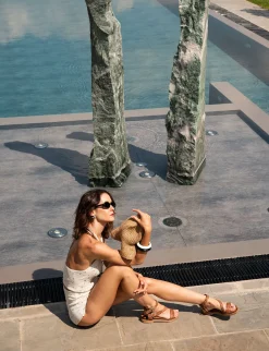 Discount Sandali tacco 1cm pelle Donna Sandali Tacco Basso