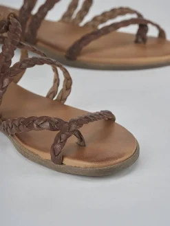 Online Sandali tacco 1cm pelle Donna Sandali Tacco Basso