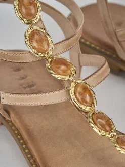 Clearance Sandali tacco 1cm pelle Donna Sandali Tacco Basso