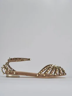 Outlet Sandali tacco 1cm pelle Donna Sandali Tacco Basso