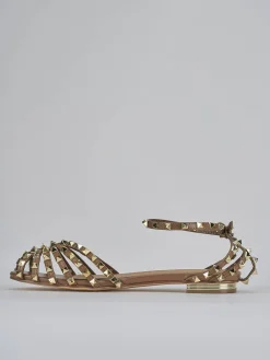 Outlet Sandali tacco 1cm pelle Donna Sandali Tacco Basso