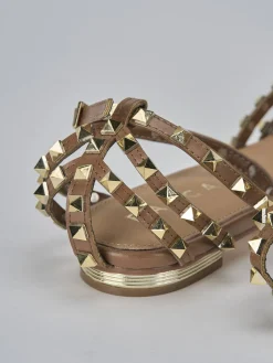 Outlet Sandali tacco 1cm pelle Donna Sandali Tacco Basso